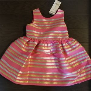 NWT Gymboree Pink Dress with sparkled stripes